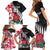 Custom New Zealand and England Rugby Family Matching Short Sleeve Bodycon Dress and Hawaiian Shirt Silver Fern With Red Rose World Cup 2023 - Wonder Print Shop