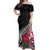 Custom New Zealand and England Rugby Off Shoulder Maxi Dress Silver Fern With Red Rose World Cup 2023 - Wonder Print Shop