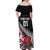 Custom New Zealand and England Rugby Off Shoulder Maxi Dress Silver Fern With Red Rose World Cup 2023 - Wonder Print Shop