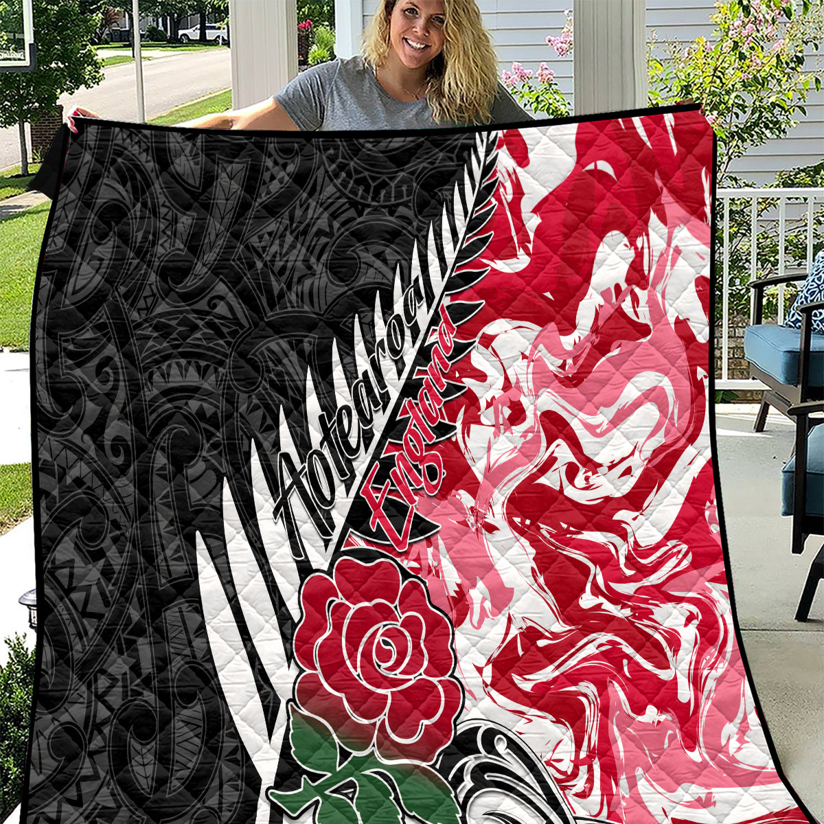 custom-new-zealand-and-england-rugby-quilt-silver-fern-with-red-rose-world-cup-2023