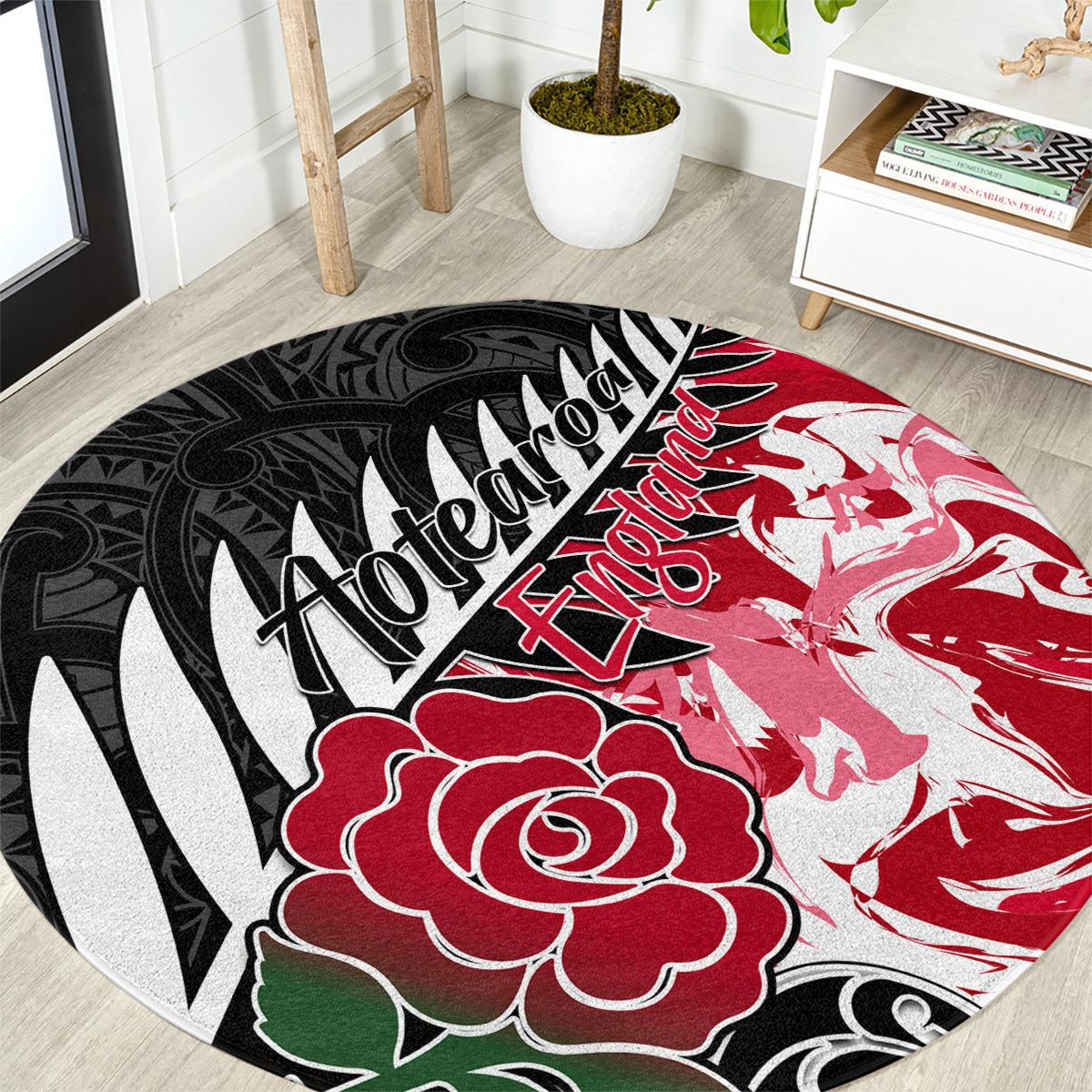 custom-new-zealand-and-england-rugby-round-carpet-silver-fern-with-red-rose-world-cup-2023