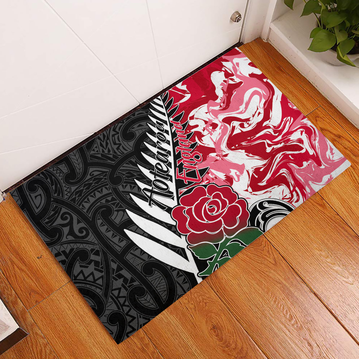 custom-new-zealand-and-england-rugby-rubber-doormat-silver-fern-with-red-rose-world-cup-2023