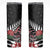 New Zealand and England Rugby Skinny Tumbler Silver Fern With Red Rose