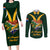 Custom South Africa Rugby Couples Matching Long Sleeve Bodycon Dress and Long Sleeve Button Shirt Stronger Together Stronger Forever Bokke World Cup 2023 - Wonder Print Shop