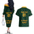 Custom South Africa Rugby Couples Matching Off The Shoulder Long Sleeve Dress and Hawaiian Shirt Stronger Together Stronger Forever Bokke World Cup 2023 - Wonder Print Shop