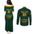 Custom South Africa Rugby Couples Matching Puletasi Dress and Long Sleeve Button Shirt Stronger Together Stronger Forever Bokke World Cup 2023 - Wonder Print Shop