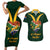 Custom South Africa Rugby Couples Matching Short Sleeve Bodycon Dress and Hawaiian Shirt Stronger Together Stronger Forever Bokke World Cup 2023 - Wonder Print Shop