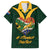 Custom South Africa Rugby Family Matching Off Shoulder Long Sleeve Dress and Hawaiian Shirt Stronger Together Stronger Forever Bokke World Cup 2023 - Wonder Print Shop