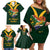 Custom South Africa Rugby Family Matching Off Shoulder Short Dress and Hawaiian Shirt Stronger Together Stronger Forever Bokke World Cup 2023 - Wonder Print Shop