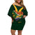 Custom South Africa Rugby Family Matching Off Shoulder Short Dress and Hawaiian Shirt Stronger Together Stronger Forever Bokke World Cup 2023 - Wonder Print Shop