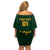 Custom South Africa Rugby Family Matching Off Shoulder Short Dress and Hawaiian Shirt Stronger Together Stronger Forever Bokke World Cup 2023 - Wonder Print Shop