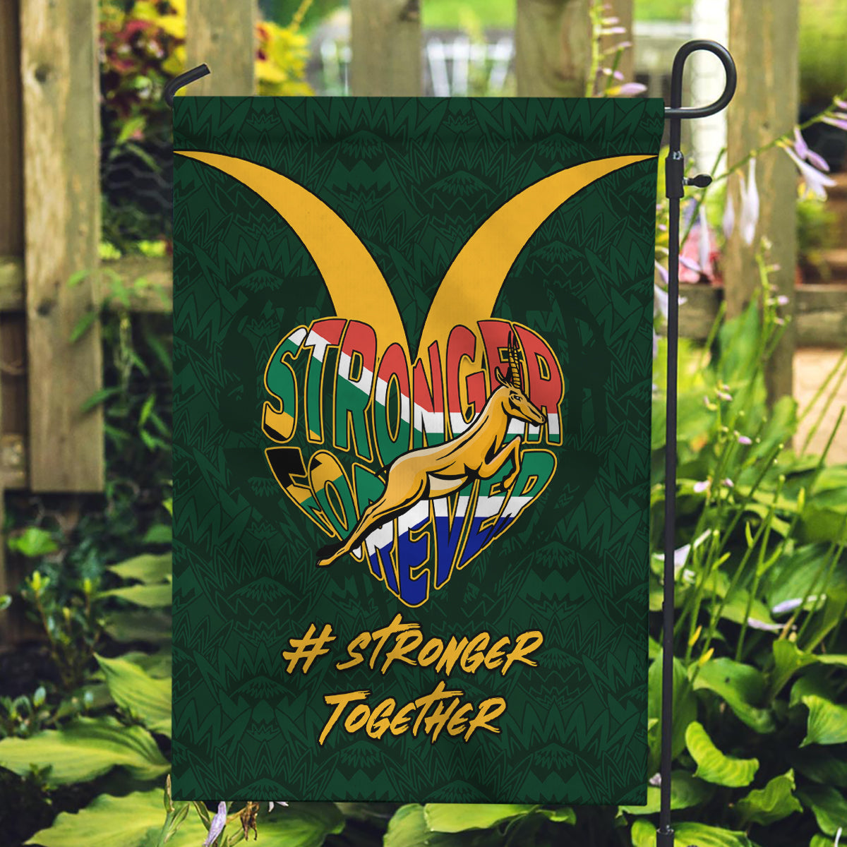 Custom South Africa Rugby Garden Flag Stronger Together Stronger Forever Bokke World Cup 2023 - Wonder Print Shop