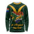 Custom South Africa Rugby Long Sleeve Shirt Stronger Together Stronger Forever Bokke World Cup 2023 - Wonder Print Shop