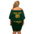 Custom South Africa Rugby Off Shoulder Short Dress Stronger Together Stronger Forever Bokke World Cup 2023 - Wonder Print Shop