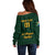 Custom South Africa Rugby Off Shoulder Sweater Stronger Together Stronger Forever Bokke World Cup 2023 - Wonder Print Shop