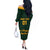 Custom South Africa Rugby Off The Shoulder Long Sleeve Dress Stronger Together Stronger Forever Bokke World Cup 2023 - Wonder Print Shop