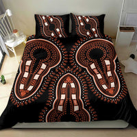 Black African dashiki pattern bedding set with bold elephant motifs and two matching pillowcases