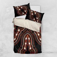 Black African dashiki pattern bedding set with elephant-style motif and two pillowcases