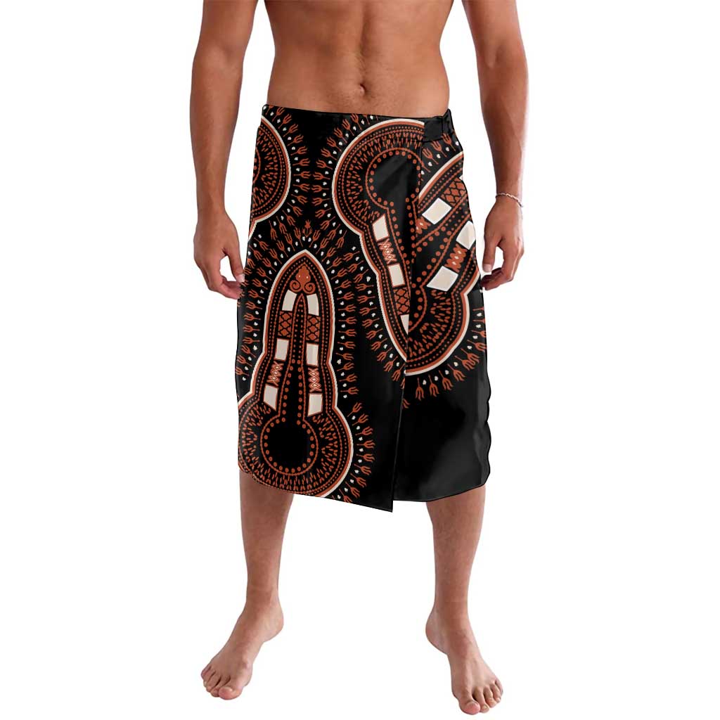 Black sarong skirt with bold paisley dashiki pattern, wrap-style asymmetric hem
