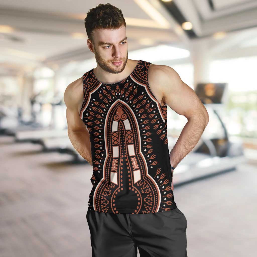 African Dashiki Pattern Vintage Men Tank Top - Wonder Print Shop