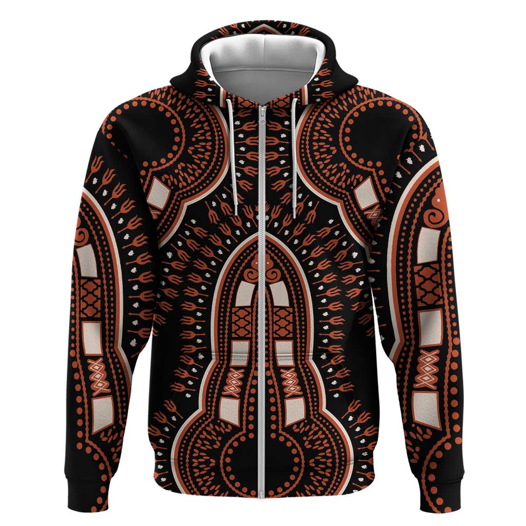 African Dashiki Pattern Vintage Zip Hoodie - Wonder Print Shop