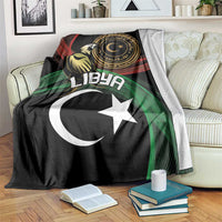 Black flag-themed blanket with large white crescent and star, green and red stripes