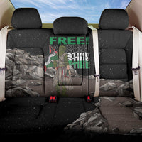 Black car seat cover set with eagle graphic and camouflage pattern on front seats.
