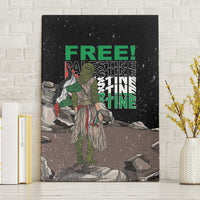 Framed black canvas wall art with a green "FREE!" headline and standing warrior