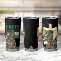 Set of three black stainless steel tumbler cups with FREE! Palestine eagle designs.