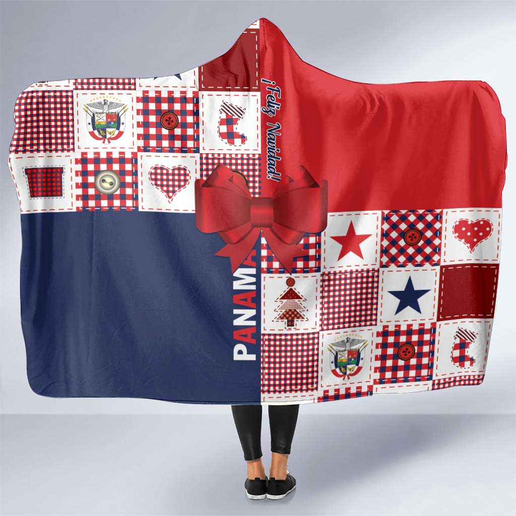 Panama Christmas Feliz Navidad Hooded Blanket Coquette Bow Style