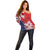 Panama Christmas Feliz Navidad Off Shoulder Sweater Coquette Bow Style - Wonder Print Shop