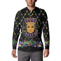 Mardi Gras King Button Sweatshirt Let the Good Times Roll - Wonder Print Shop