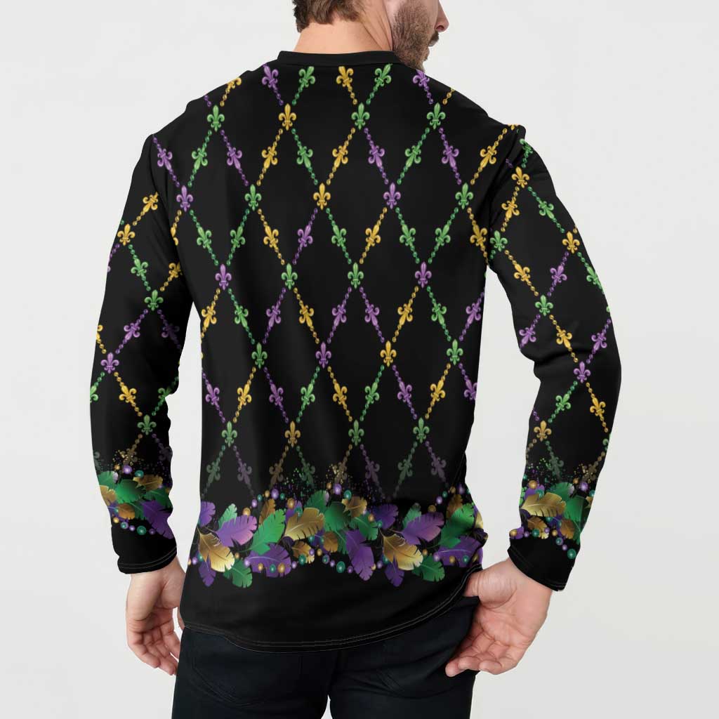 Mardi Gras King Button Sweatshirt Let the Good Times Roll - Wonder Print Shop