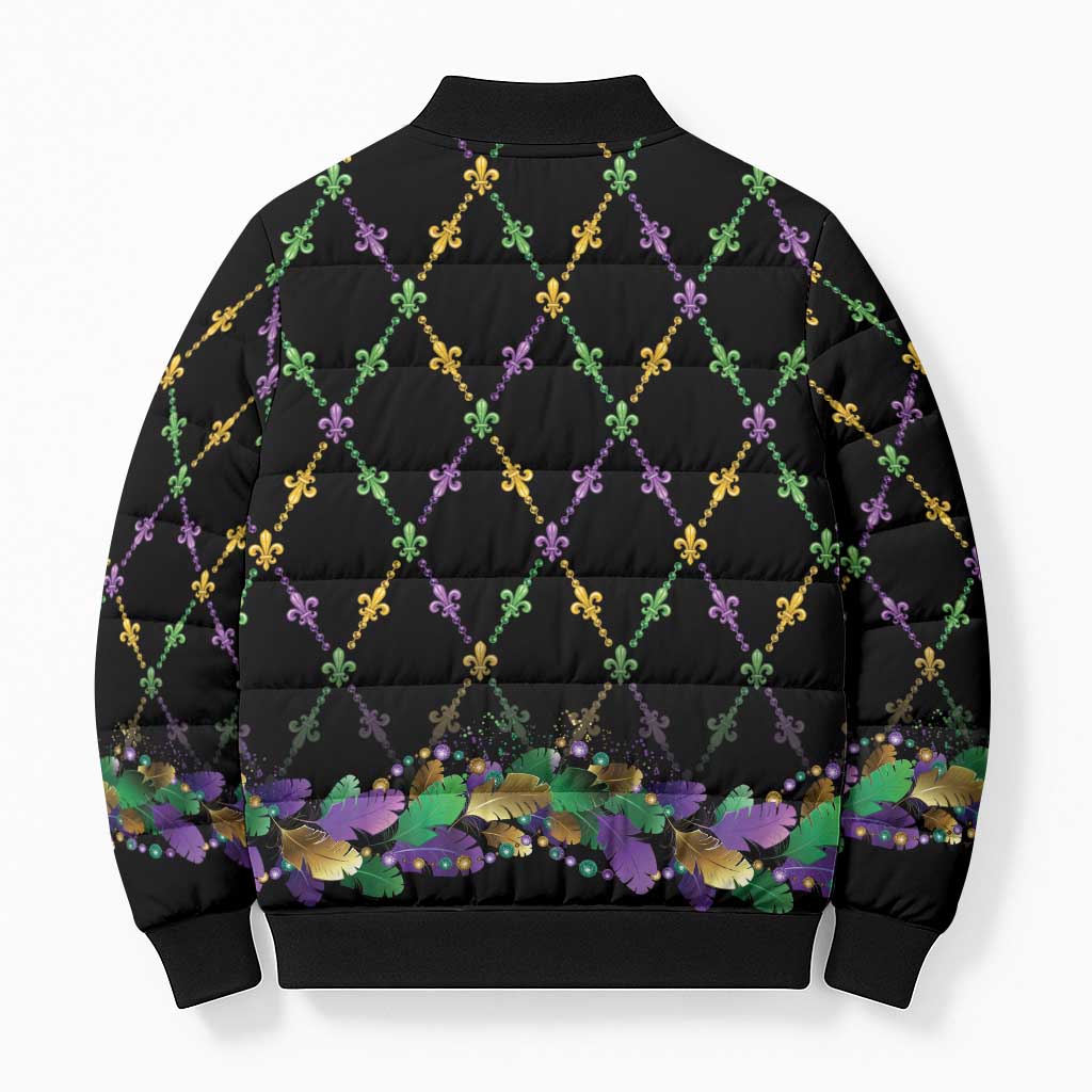 Mardi Gras Queen Bomber Puffer Jacket Let the Good Times Roll - Wonder Print Shop