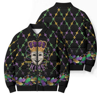Mardi Gras Queen Bomber Puffer Jacket Let the Good Times Roll - Wonder Print Shop