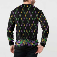 Mardi Gras Queen Button Sweatshirt Let the Good Times Roll - Wonder Print Shop