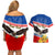 Serbia and Montenegro National Day Couples Matching Off Shoulder Short Dress and Hawaiian Shirt Eagle With Mimosa Flower - Wonder Print Shop