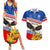 Serbia and Montenegro National Day Couples Matching Summer Maxi Dress and Hawaiian Shirt Eagle With Mimosa Flower - Wonder Print Shop