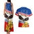 Serbia and Montenegro National Day Couples Matching Tank Maxi Dress and Hawaiian Shirt Eagle With Mimosa Flower - Wonder Print Shop