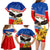 Serbia and Montenegro National Day Family Matching Long Sleeve Bodycon Dress and Hawaiian Shirt Eagle With Mimosa Flower - Wonder Print Shop