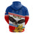 Serbia and Montenegro National Day Zip Hoodie Eagle With Mimosa Flower - Wonder Print Shop