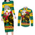 Togo Independence Day Couples Matching Long Sleeve Bodycon Dress and Long Sleeve Button Shirt Lion With Rosa Flag Style - Wonder Print Shop