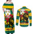 Togo Independence Day Couples Matching Off Shoulder Maxi Dress and Long Sleeve Button Shirt Lion With Rosa Flag Style - Wonder Print Shop