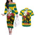 Togo Independence Day Couples Matching Off The Shoulder Long Sleeve Dress and Hawaiian Shirt Lion With Rosa Flag Style - Wonder Print Shop