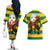 Togo Independence Day Couples Matching Off The Shoulder Long Sleeve Dress and Hawaiian Shirt Lion With Rosa Flag Style - Wonder Print Shop