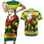 Togo Independence Day Couples Matching Short Sleeve Bodycon Dress and Hawaiian Shirt Lion With Rosa Flag Style - Wonder Print Shop