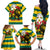 Togo Independence Day Family Matching Off Shoulder Long Sleeve Dress and Hawaiian Shirt Lion With Rosa Flag Style - Wonder Print Shop