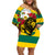 Togo Independence Day Family Matching Off Shoulder Short Dress and Hawaiian Shirt Lion With Rosa Flag Style - Wonder Print Shop