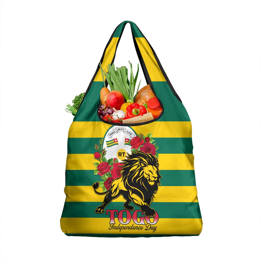 Togo Independence Day Grocery Bag Lion With Rosa Flag Style