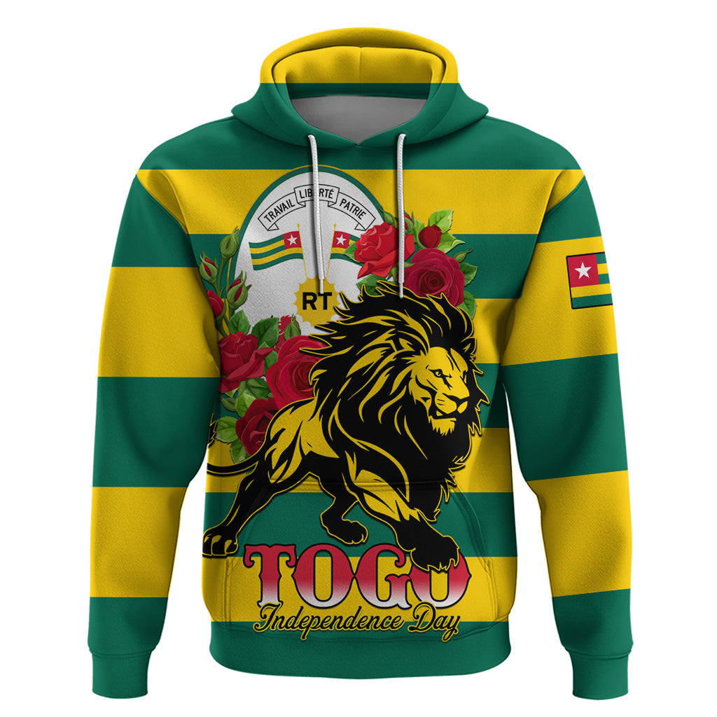 Togo Independence Day Hoodie Lion With Rosa Flag Style - Wonder Print Shop